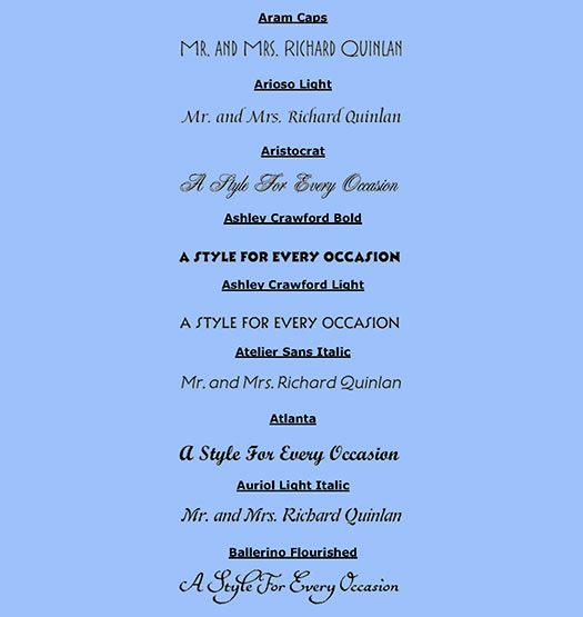Available Fonts